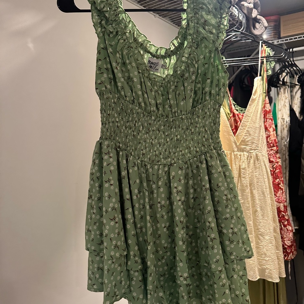 The Love Galore Princess Polly green floral romper. Size 12.